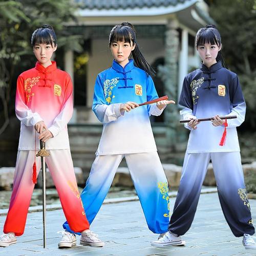 儿童武术表演服太极训练练功服中小学校运会长短袖功夫比赛演出服